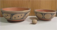 2 NA Cheykaychi Ceramic Bowls & 1 Seed Pot