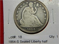 1864-S Seated Liberty half