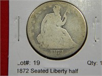 1872 Seated Liberty half