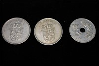 Lot of 5 Denmark / Danish Coins