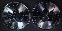 2-BU 2016 1oz CANADIAN MAPLE LEAF COINS
