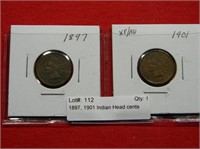 1897, 1901 Indian Head cents