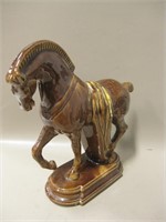 Vintage Brown 12" Tall Ceramic Horse Statue