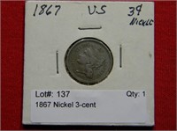 1867 Nickel 3-cent