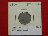 1866 Nickel 3-cent