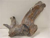 16" Tall Driftwood w/ Carved Face - w/ Wall Hanger