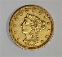 1852-O $2.5 GOLD LIBERTY CH AU