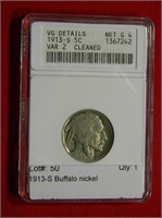 1913-S Buffalo nickel