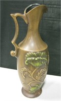 Vintage 18" Tall Brown Pottery Vase
