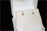 14K Gold w/ Diamond Stud Earrings w/ Box