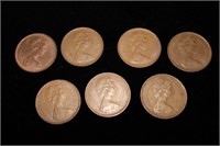 Lot of 7 1971 UK 2 New Pence Coins