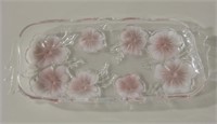 Floral 3-D Surface Glass Serving Tray - 16" x 7"
