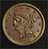 1851 HALF CENT CH BU