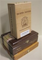 Lot Of 3 Wood Cigar Boxes