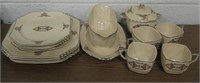 14pc Vtg Leigh Ware Navajo Pattern Plates & More