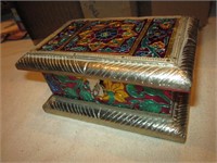 Moroccan Hand Painted Metal/Wood Jewelry Box