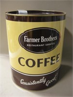 Farmer Brothers Coffee Can w/ Lid - 10" Tall