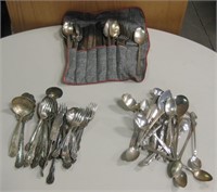 Large Lot Of Silver Plated Flatware
