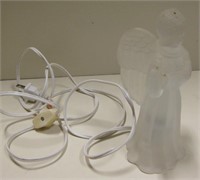 6.5" Tall Lighted Glass Angel Lamp - Works