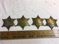 4 Railroad Brass Badges