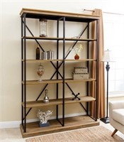 Abbyson Wood and Iron Industrial Rustic Book Case