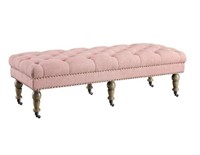 Isabelle Cora Washed Pink Accent Bench