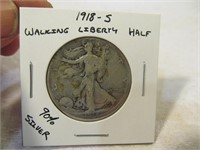 1918=S Walking Liberty Half Dollar