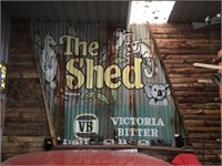 Original "The Shed" VB corrugated sign approx