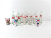 15 bouteilles et canettes Coca Colas et Pepsi