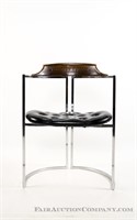 Chrome and Leather MCM Chair