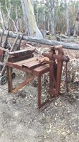Vintage Industrial Work Bench inc Anvil