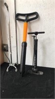Air pump with bike pump  with walking cane