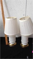 Pair of vintage milk glass table lamps