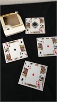 Set of four tile card coasters