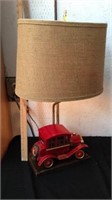 Vintage lamp with metal car decor base works