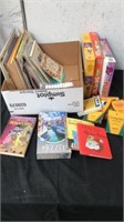 Group of books, kids puzzles, canyons