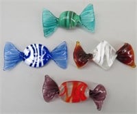 (4) MURANO Art Glass Wrapped Candy Pieces