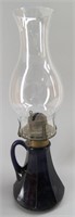 Antique Queen Anne Deep Amethyst Purple Oil Lamp