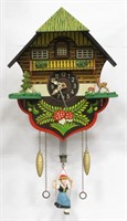 German Bavarian Cuckoo Clock w/ Lady on Swing..