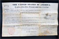 1834 President Andrew Jackson Land Grant Document
