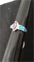 New Purple & blue gemstoneCZ ring size 6