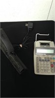 Sharp electric Calculator and three hole punch