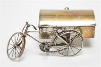 Mexican Silver Bicycle-Form Trinket Box, Vintage
