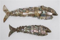 Mother-of-Pearl Articulated Fish Bottle Openers, 2