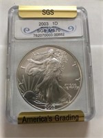 2003 Silver Eagle in Display Box