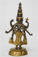 Tibetan Avalokiteshvara Buddhist Bronze Sculpture