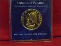 (1) 1975 Panama 100 Balboas GOLD coin