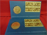 (2) 1972 Bicentennial Medals & Stamps