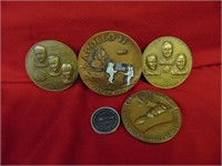 (5) Apollo Medals BRONZE/COPPER