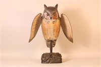 Mike Borrett Handcarved and Painted Life Size Owl